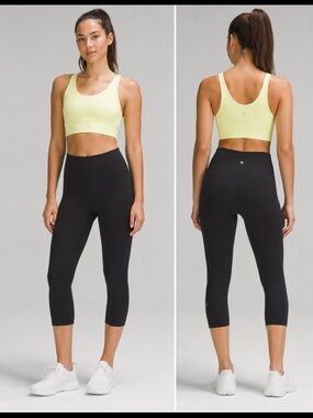 lululemon athletica Black crop legging size 6 high-rise 21 inch inseam